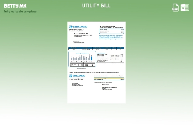 Модерен стил на САД Тексас Моќта на заедницата за сметки за електрична енергија